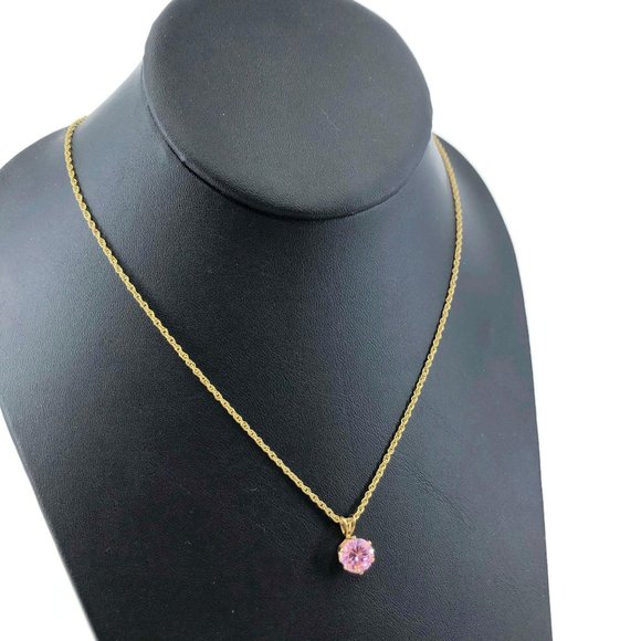 Pink Crystal Pendant Necklace and Stud Earring Set - Picture 2 of 9